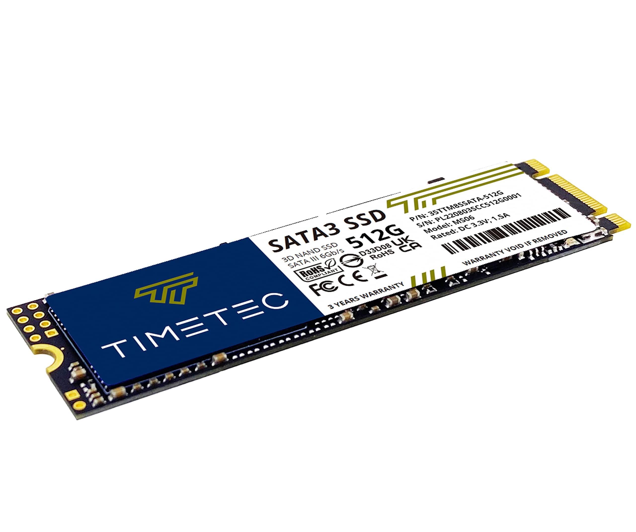 Timetec 512GBx2 (2 Pack) SSD 3D NAND SATA III 6Gb/s M.2 2280 NGFF 256TBW Read Speed Up to 550MB/s SLC Cache Performance Boost Internal Solid State Drive for PC Computer Laptop and Desktop