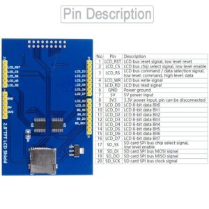 DIYmalls 2.8" TFT LCD Display Module 5V/3.3V ILI9341 Resistive Touchscreen 320x240 8-bit Parallel Interface w/SD Card Slot for Arduino U NO Mega-2560