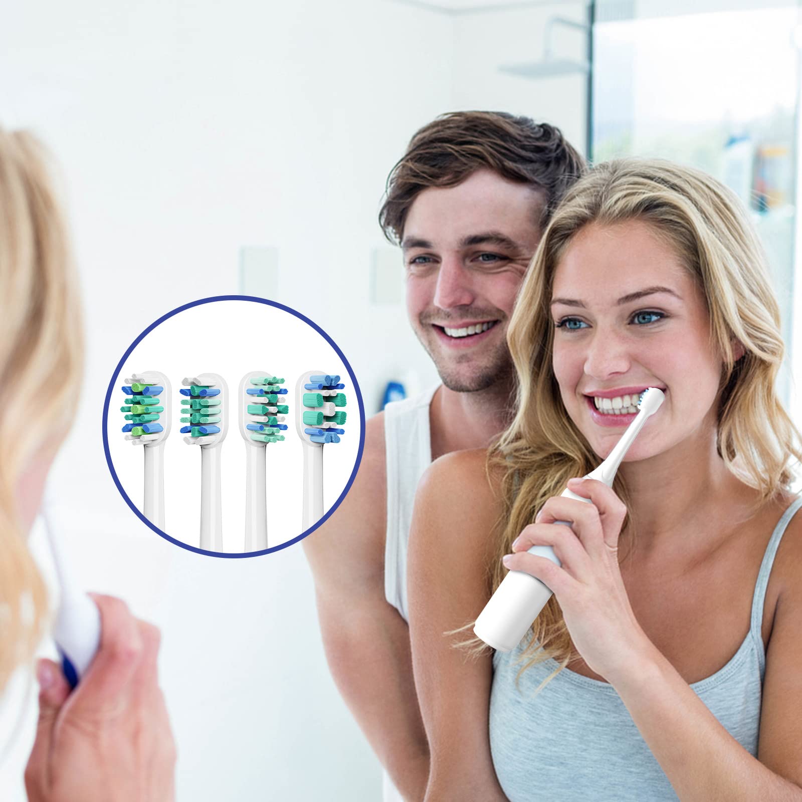 Toothbrush Heads for Philips Sonicare, 16 Pack Electric Toothbrush Replacement Heads Soft Dupont Bristles for Gum Health Improvement