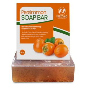 persimmon soap bar for body odor control – purifying deodorizing body wash with japanese persimmon & green tea extract for eliminating nonenal body odor – great for skin brightening,