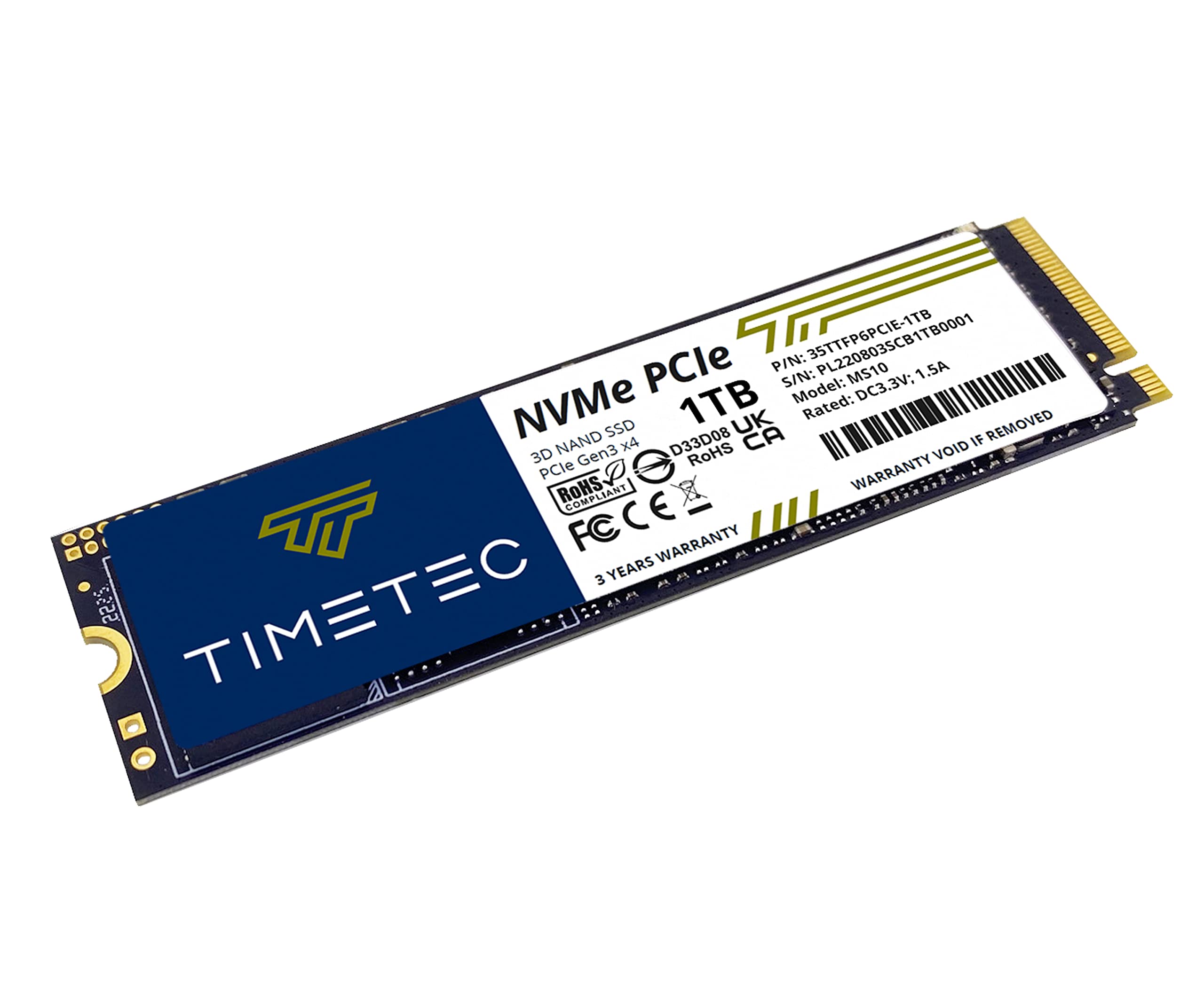 Timetec 1TBx2 (2 Pack) SSD NVMe PCIe Gen3x4 8Gb/s M.2 2280 3D NAND TLC 600TBW High Performance SLC Cache Read/Write Speed Up to 2,000/1,600 MB/s Internal Solid State Drive for PC Laptop and Desktop