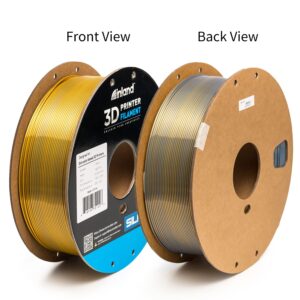 INLAND Micro Center Dual Color Silk PLA 3D Printer Filament 1.75mm - Gold to Gray Color Change - Coextrusion Silk Filament - Dimensional Accuracy +/- 0.03mm - 1kg Cardboard Spool (2.2 lbs)