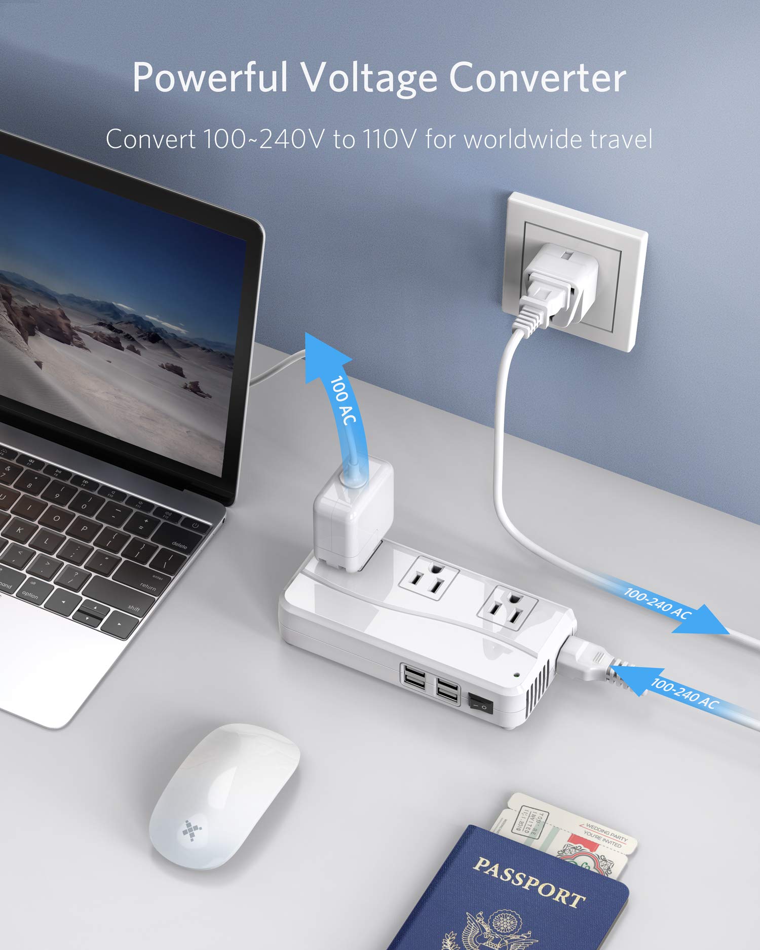 BESTEK Universal Travel Adapter 220V to 110V