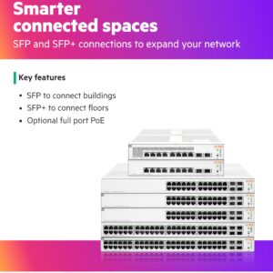 HPE Networking Instant On Switch Series 1930 48-Port Gb Smart-Managed Layer 2+ Ethernet Switch with PoE | 48x 1G | 4X SFP+ | 48x CL4 PoE 370W | US Cord (JL686B#ABA)