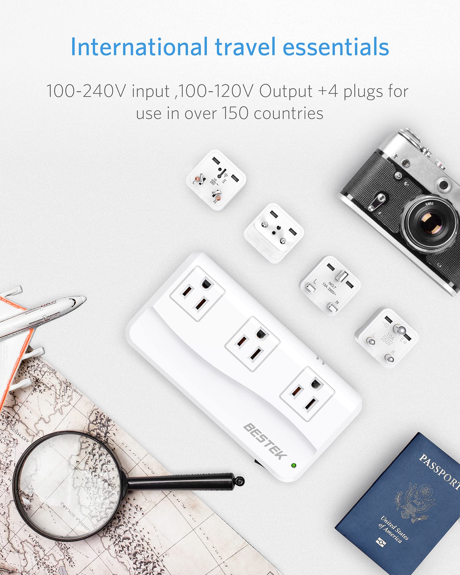 BESTEK Universal Travel Adapter 220V to 110V