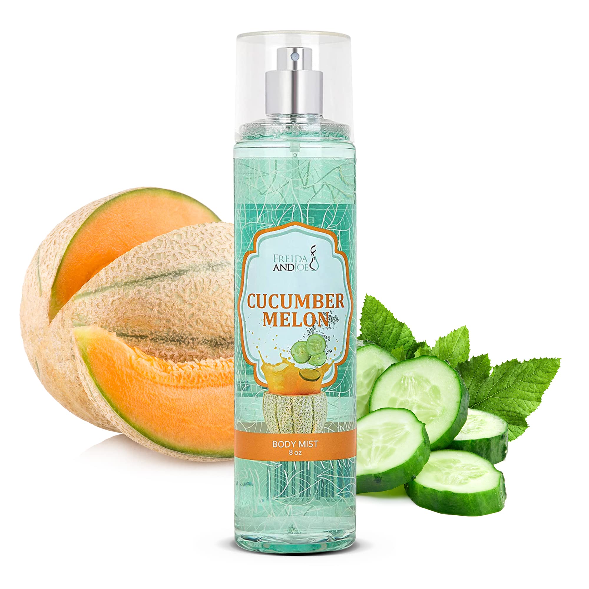 Cucumber Melon Fine Fragrance Body, Womens Perfume Fragrance Body Mist & Sprays, Women's Refreshing Scented Gifts & Presents 8 oz Fine Mist Spray Bottle