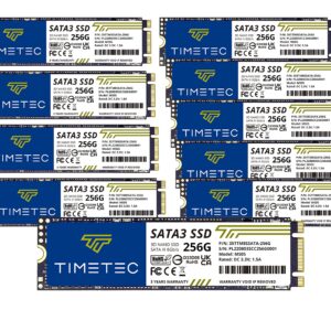 Timetec 256GBx10 (10 Pack) SSD 3D NAND TLC SATA III 6Gb/s M.2 2280 NGFF 128TBW Read Speed Up to 550MB/s SLC Cache Performance Boost Internal Solid State Drive for PC Computer Laptop and Desktop