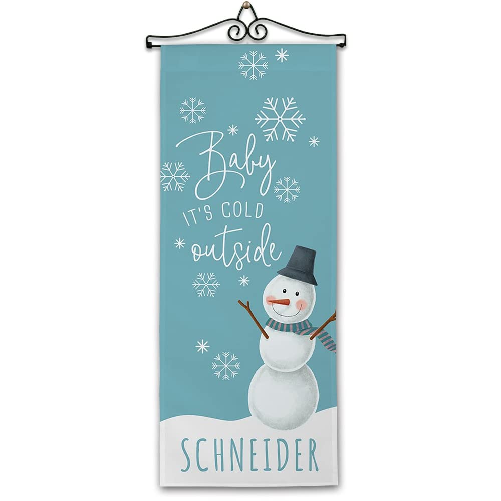 Baby It's Cold Outside Personalized Door Hanging, Door Décor for Christmas