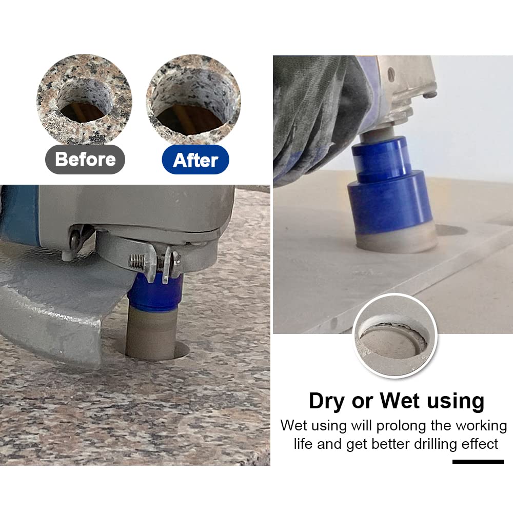 SHDIATOOL Diamond Core Drilling Bits Set for Porcelain Hole Saw Cutter for Tile Marble Ceramic Granite Kit 5/8-inch-11 8pieces