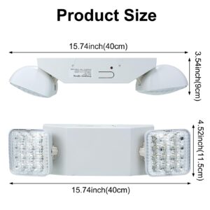 Led Emergency Lights with Battery Backup 12 Pack, Commercial LED Emergency Light for Home Power Failure & Business, Adjustable Dual Head Emergency Light, Indoor Emergency Lighting AC110V-277V