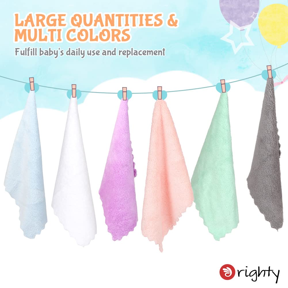 Orighty Baby Washcloths 50-Pack, Microfiber Coral Fleece Baby Face Towels, Soft and Absorbent Wash Cloths for Newborns, Infants and Toddlers, Gentle on Delicate Skin for Face Hands and Body, 7x9 Inch