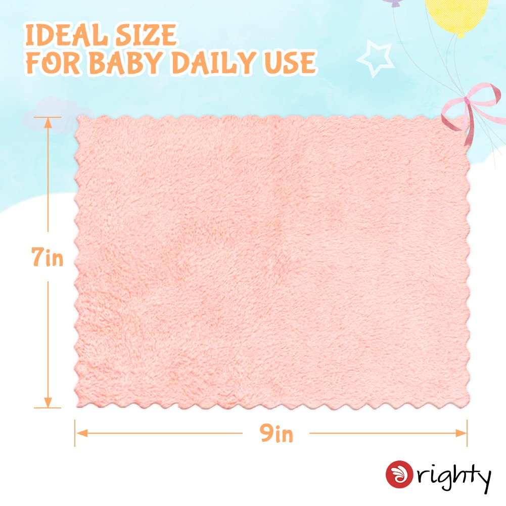 Orighty Baby Washcloths 50-Pack, Microfiber Coral Fleece Baby Face Towels, Soft and Absorbent Wash Cloths for Newborns, Infants and Toddlers, Gentle on Delicate Skin for Face Hands and Body, 7x9 Inch