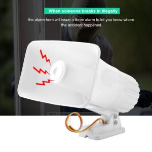 Wired Alarm Siren Horn, 150 dB DC 12V Dual Tone Wired Horn Siren Burglar Anti Theft Loudspeaker Home Security Alarm System for Indoor Outdoor Security