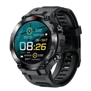 mens gps smart watches for android ios phones rugged smart watch for outdoor sports with 480mah longer battery life fitness tracker with calories/steps countor/heart rate/blood oxygen/sleep monitor