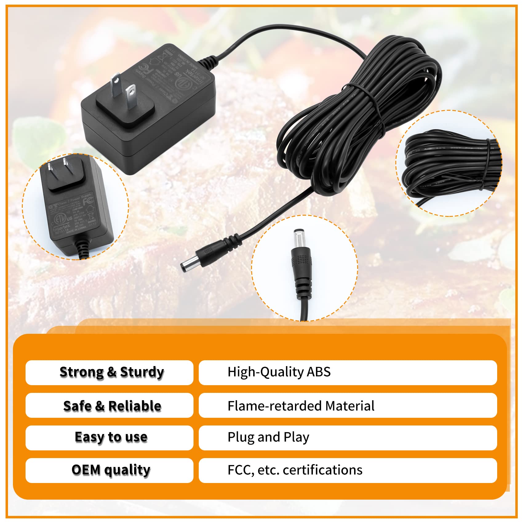 Replacement Power Adapter Compatible With Masterbuilt Gravity Series 560/800/1050 XL Grills & Smokers, Replace Parts NO: 9004190216