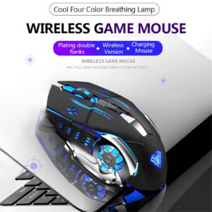 AULA Mechanical Gaming Keyboard Mouse Combo (F2088 Typewriter Style Mechanical Keyboard + SC100 Black Wireless Gaming Mouse)