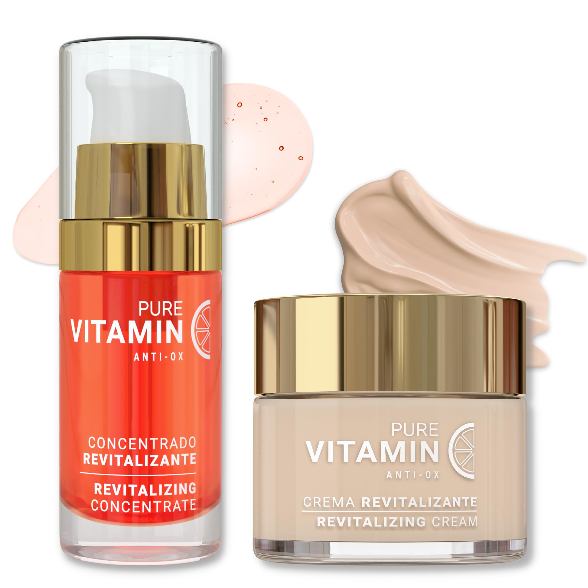 Noche Y Dia Hydrating and Moisturizing Vitamin C Bundle - Vitamin C Serum & Vitamin C Face Cream