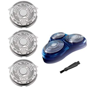 Gleway HQ9 Replacement Heads Blades Compatible with Philips Shaver HQ9070 HQ9080 HQ8240 SpeedXL 8240XL 8140XL 8150XL 8160XL 8170XL for 8100 8200 9100 Series 3 Counts Wet Dry Blades with Bursh