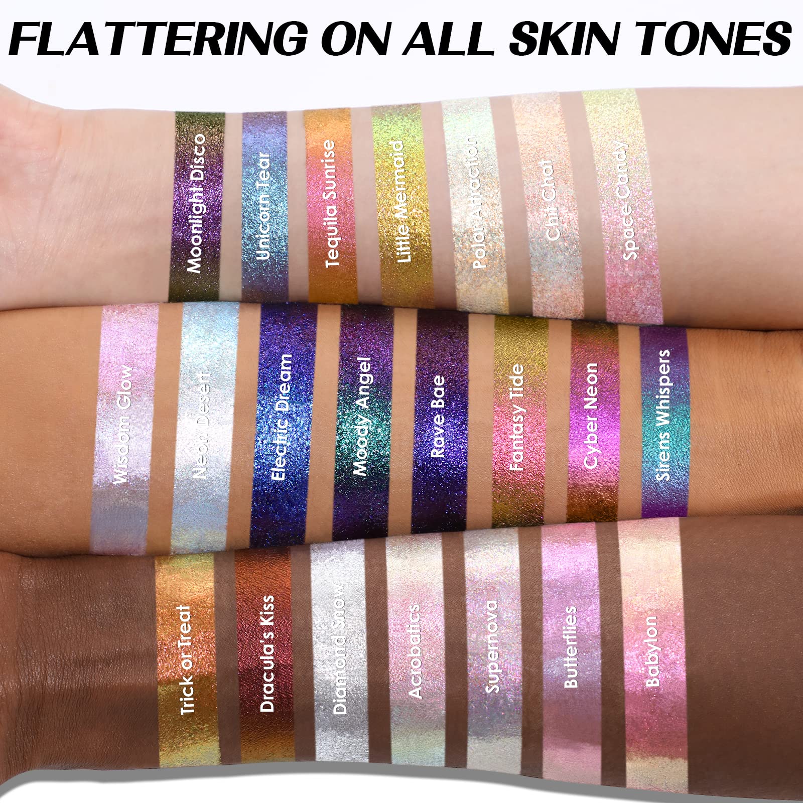 FOCALLURE Chameleon Cream Eyeshadow,Intense Color Shifting Creamy Eye Shadows,Highly Pigmented Metallic,Shimmer,Multi-Reflective Finishes,Sirens Whispers