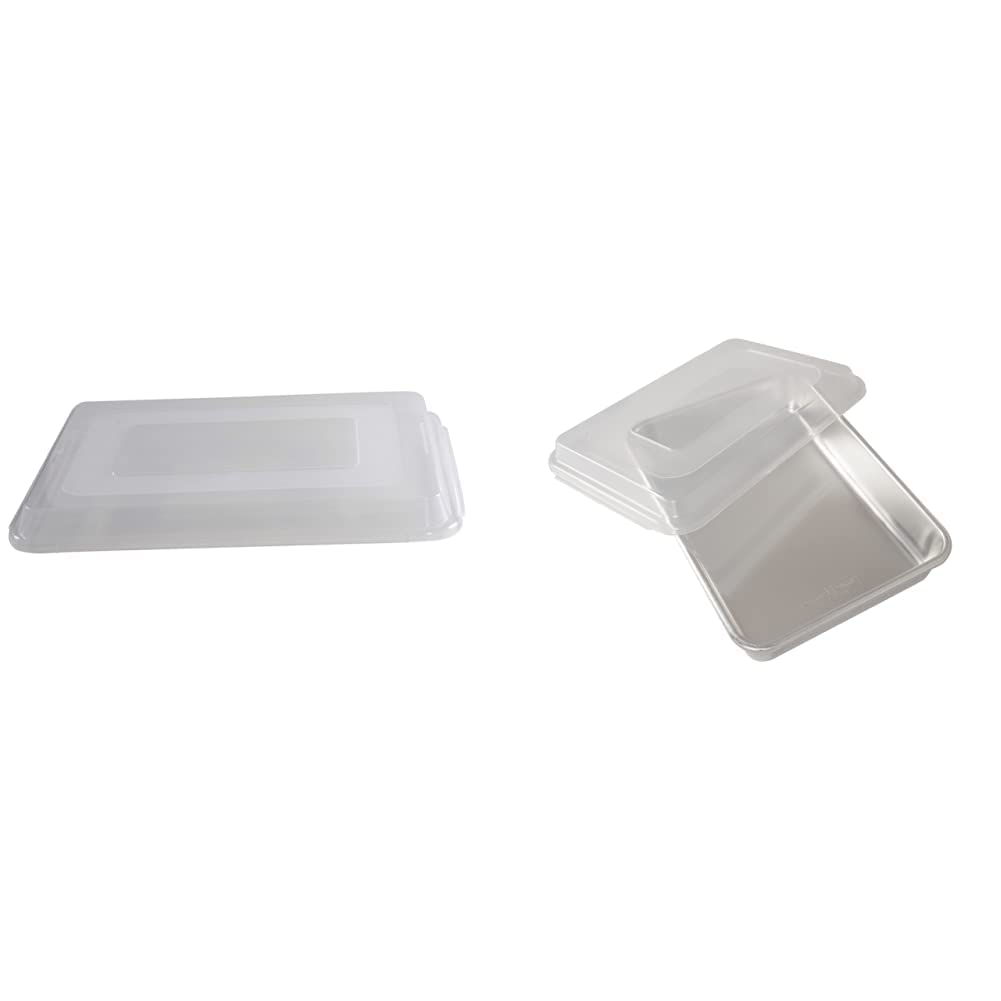 Nordic Ware Half Sheet Cover and Natural Aluminum Commercial Cake Pan with Lid