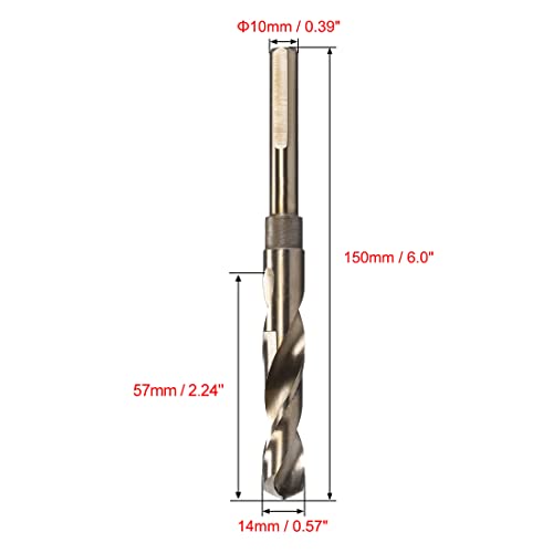 Reduced Shank Twist Drill Bits 14.5mm High Speed Steel 6542 with 10mm Shank 1 Pcs