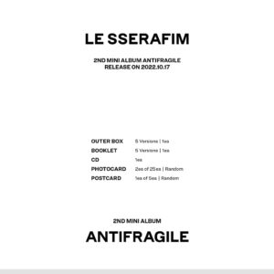 YG PLUS LE SSERAFIM - 2nd Mini Album ANTIFRAGILE (Compact Ver.) CD (Random ver.)