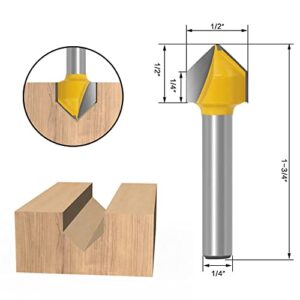 AXSDXA 15 Pcs Router Bits 1/4 Shank Router Bits Set Beginner Router Bit Kit for DIY, Woodworking Project with Storage Case