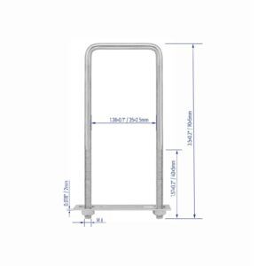 FOCMKEAS 304 Stainless Steel Square U-Bolts 1-3/8"(35mm) Inner Width, 3.54"(90mm) Length Stainless M6 with Nuts, Frame Plate, Accessories for Automobiles Trailer, Boat Trailer Industrial Parts