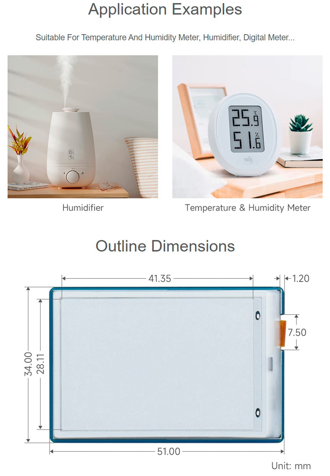 waveshare 1.9inch Segment E-Paper Display 91 Segments Black/White e Paper Module I2C Bus, Support Partial Refresh, for Arduino/Raspberry Pi/STM32, Ideal for Temperature/Humidity Meter/Digital Meter