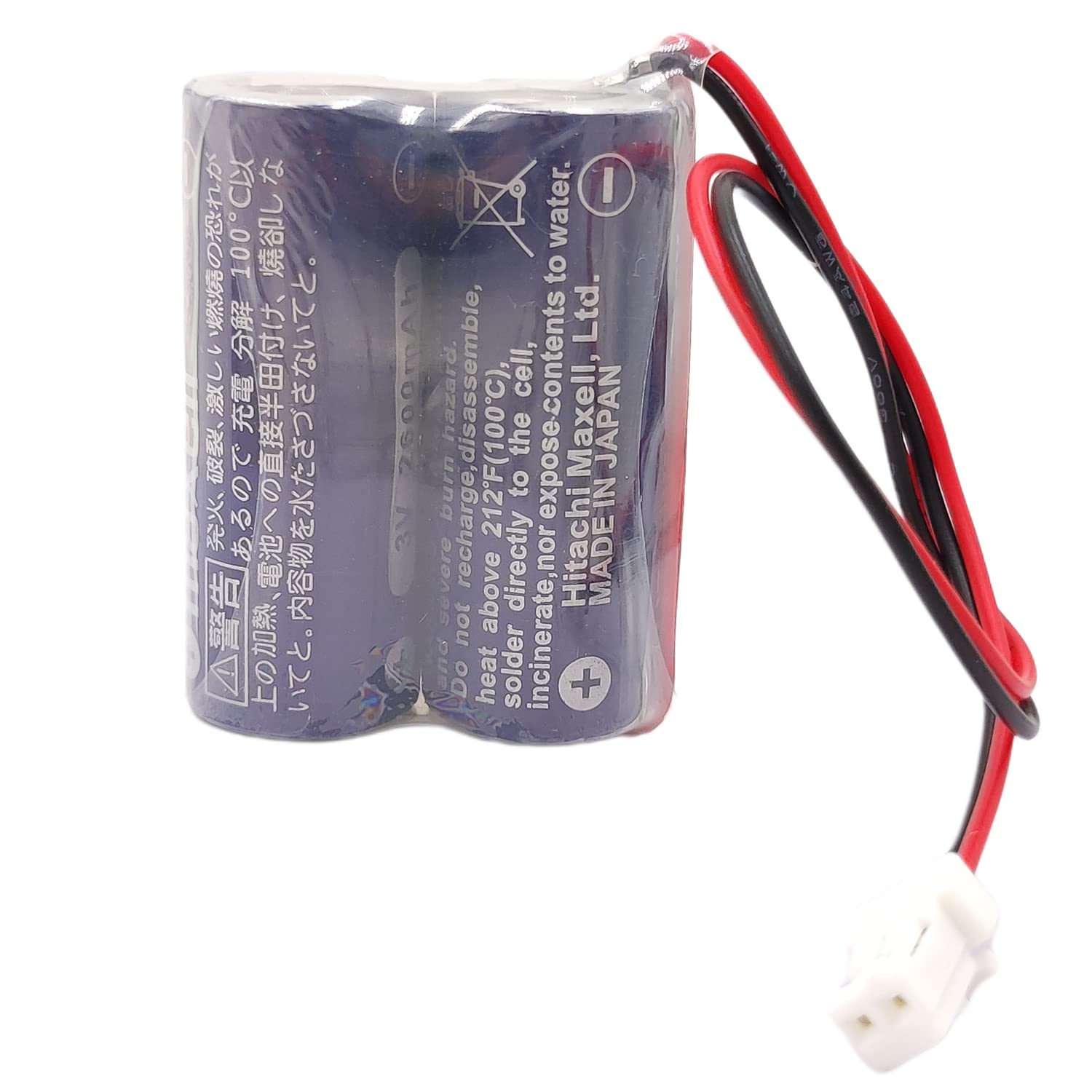 BATTEMALL CR17450-2WK27 / D80UB016170 3V Replacement PLC Battery 2*CR17450 Battery Pack for 2CR17450 3V Battery