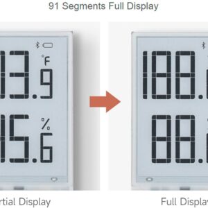 waveshare 1.9inch Segment E-Paper Display 91 Segments Black/White e Paper Module I2C Bus, Support Partial Refresh, for Arduino/Raspberry Pi/STM32, Ideal for Temperature/Humidity Meter/Digital Meter