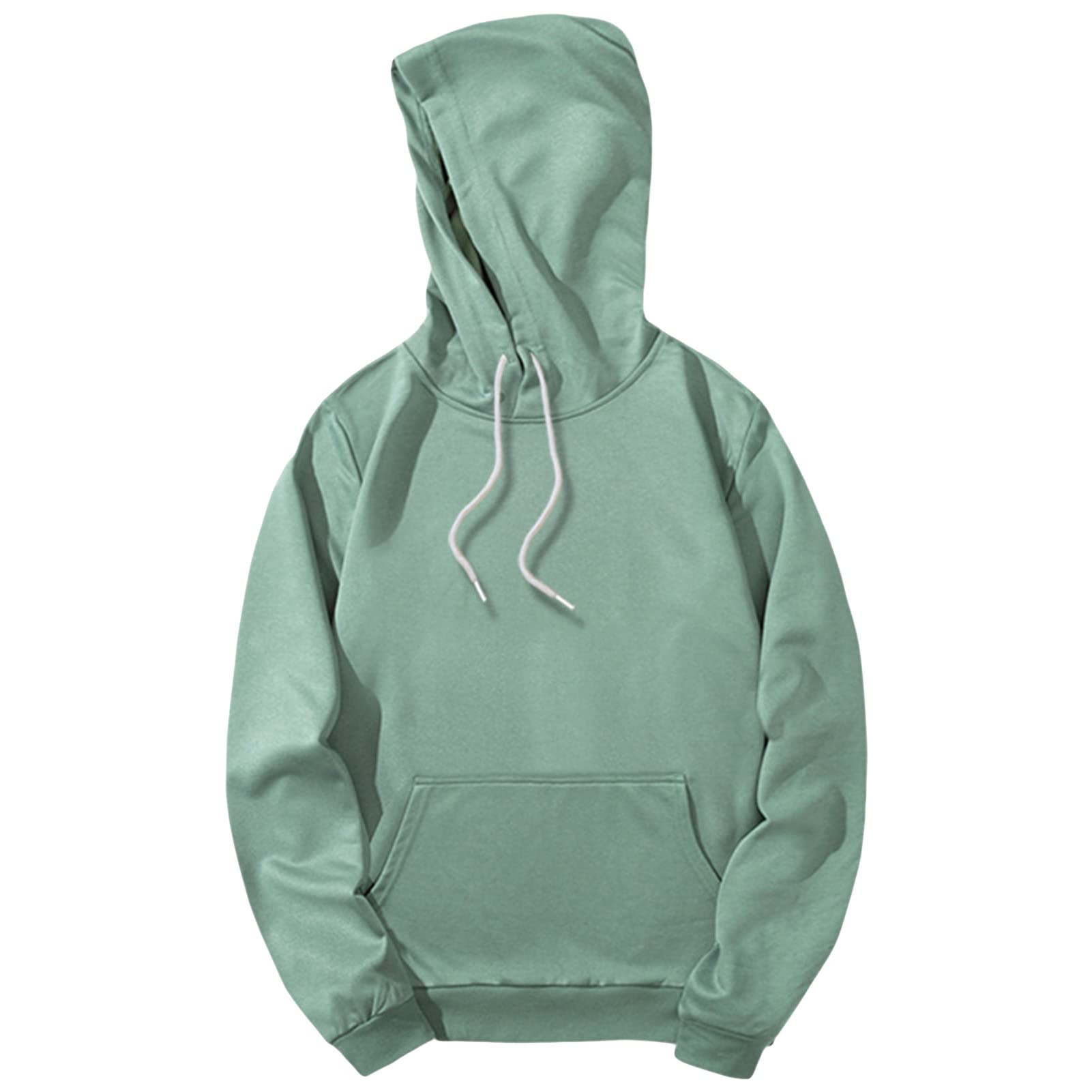 Maiyifu-GJ Men's Lightweight Casual Athletic Hoodies Long Sleeve Drawstring Hooded Pullover Hoodie Sweatshirts With Pockets (Light Green,X-Large)