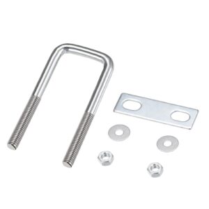 metallixity u bolts (m8x25x90mm), square u bolt carbon steel with accessories - for construction, pipe