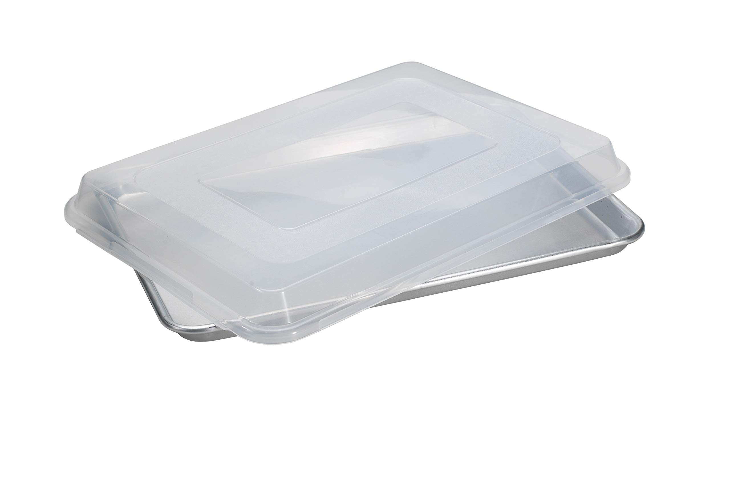 Nordic Ware Half Sheet Cover and Natural Aluminum Commercial Cake Pan with Lid