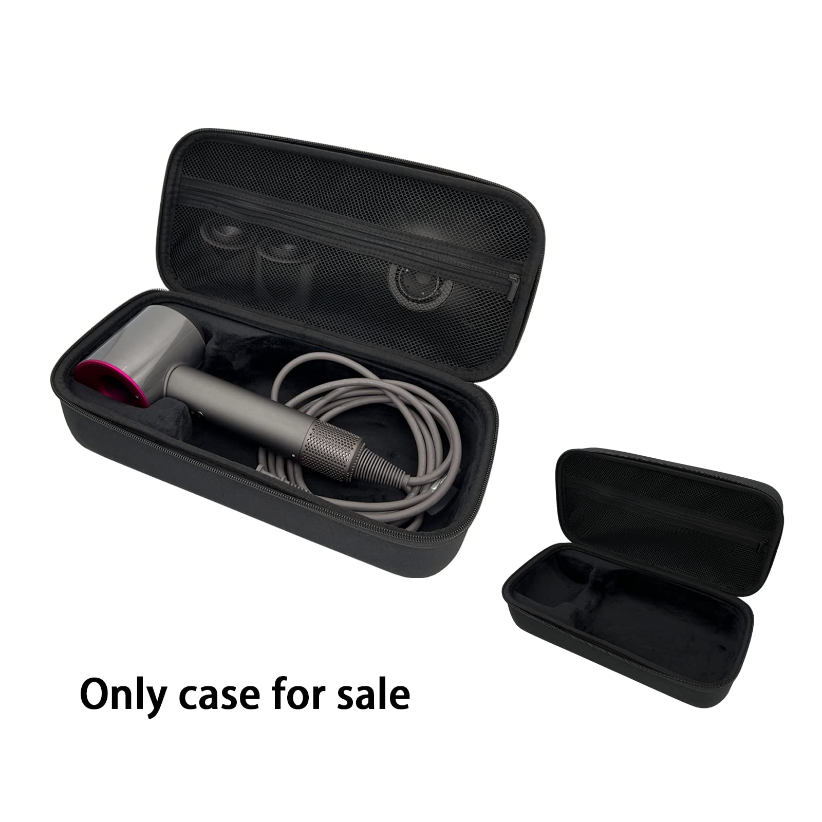 LITTECA hard case for Dyson hair dryer hard travel storage Caring Case with All Attachments All Black