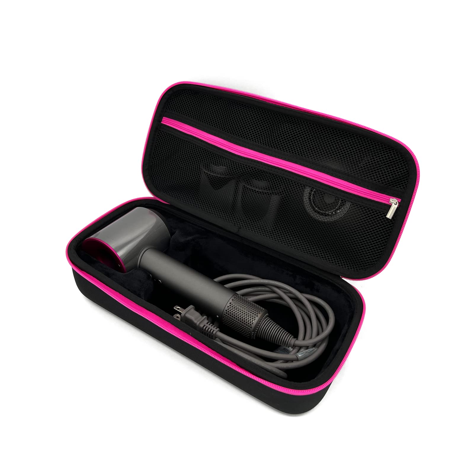 LITTECA hard case for Dyson hair dryer hard travel storage Caring Case with All Attachments Pink Zipper