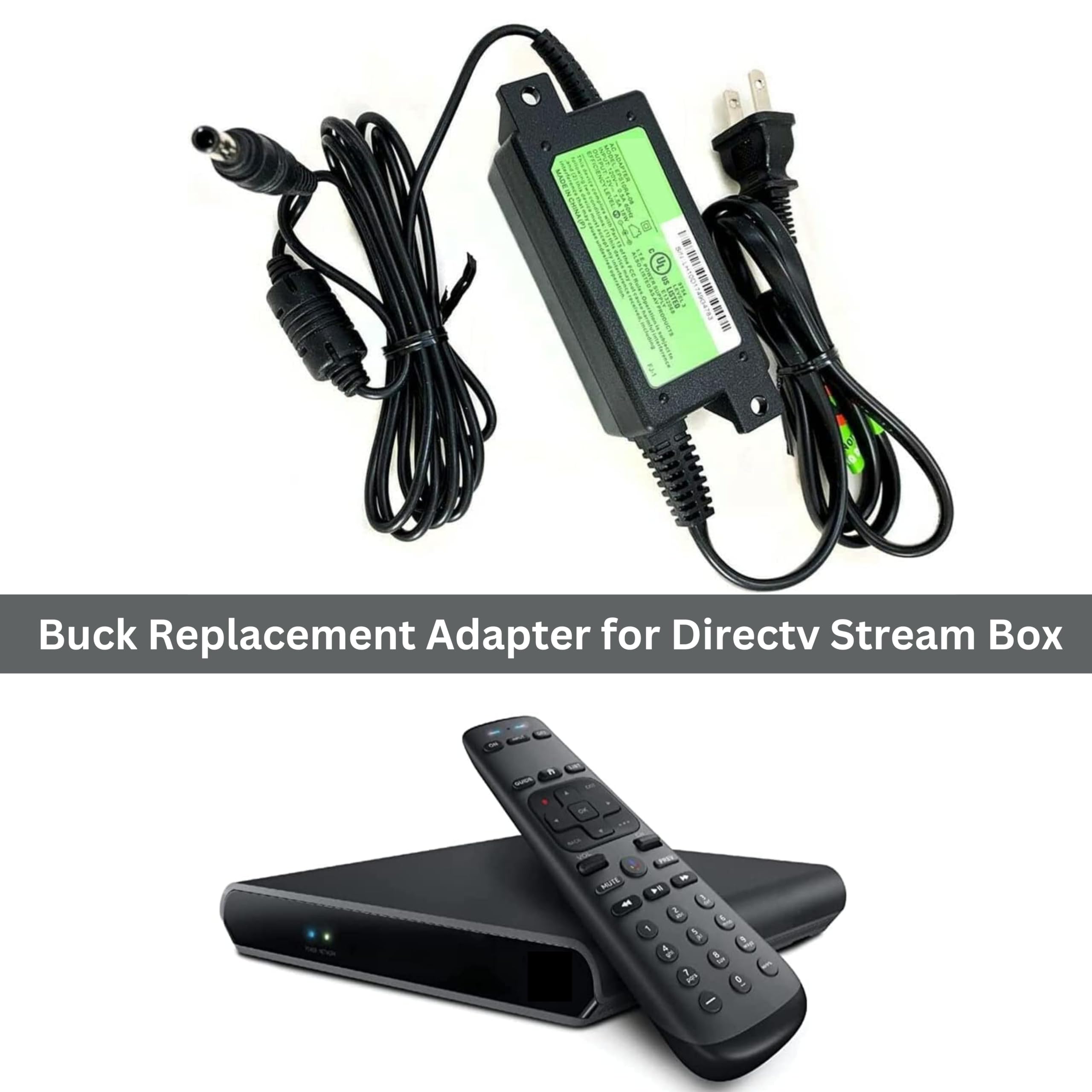 Buck AT&T TV Now DirecTV Stream EPS10R4-15 / EPS10R4-16 / EPS10R4-08 Genuine Replacement AC Power Adapter - 12V 1.5A 18W with PC, Compatible with Streaming Devices and Set-Top Boxes