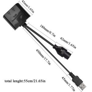 QIANRENON RJ45 1 to 2 Network Splitter Divider 2 Port 100M Ethernet Share Connector, with USB Powered,Support 2 Port to Access The Internet at The Same Time.for Router Computer TV Set-top Boxe