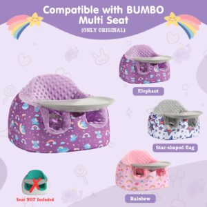 Zooawa Seat Cover Compatible with Bumbo Multi Seat, Baby Seat Cover Elephant Children Chair Protector Washable Baby Booster Seat Accessory, Girl Boy Seat Cover Compatible with Bumbo Chair, Purple