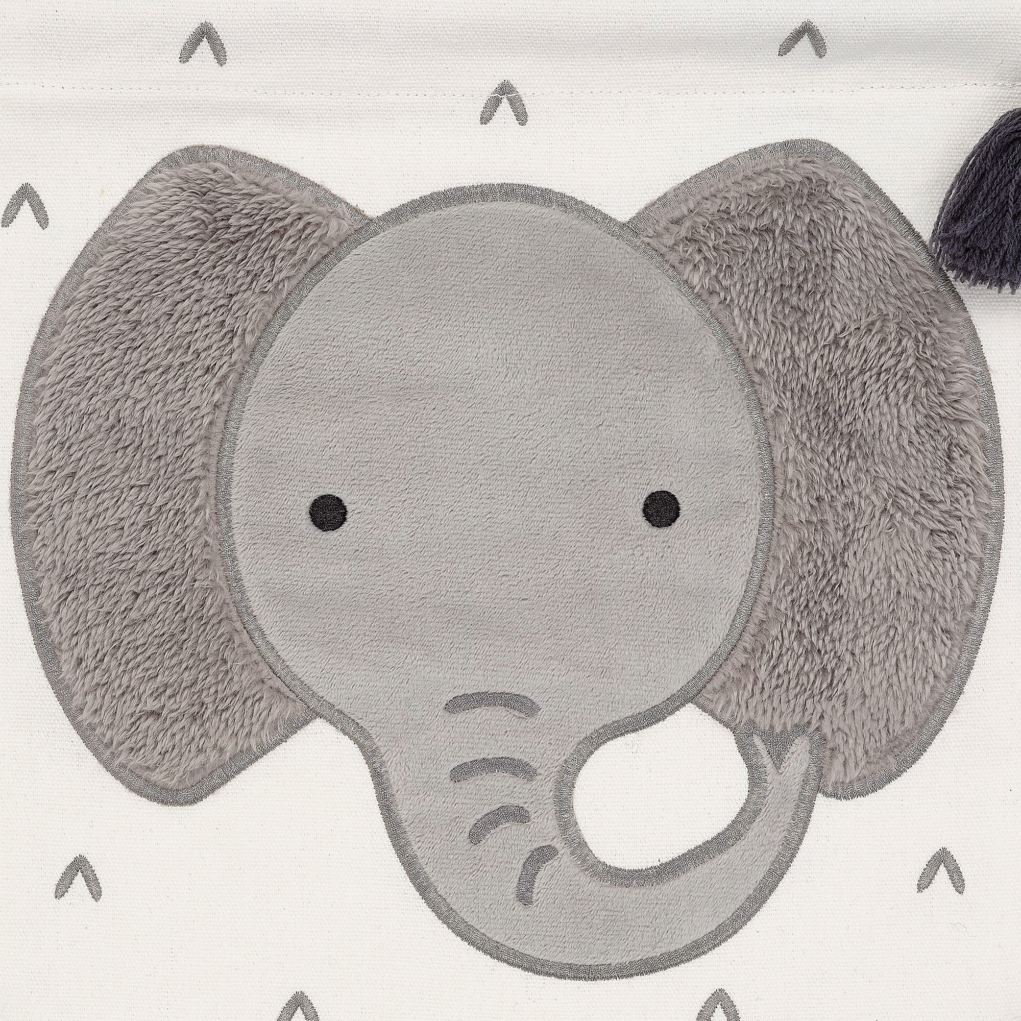 Lambs & Ivy Elephant Canvas Banner Nursery Wall Art/Wall Hanging - White/Gray