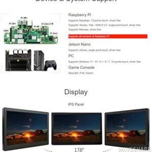 Waveshare 11.6inch IPS Capacitive Touch Screen LCD 1920×1080 HDMI Display with Toughened Glass Cover Compatible with Raspberry Pi Jetson Nano and BB Black Use as Computer Monitor