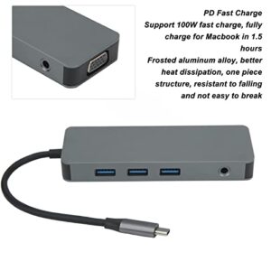 USB C Hub, 10 in 1 Multifunction Type C to VGA USB C Hub with 3 USB Port, PD Charging Dual HD Multimedia Interface for USB C Laptops