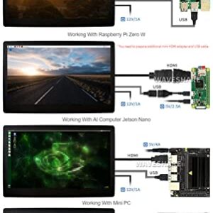 Waveshare 11.6inch IPS Capacitive Touch Screen LCD 1920×1080 HDMI Display with Toughened Glass Cover Compatible with Raspberry Pi Jetson Nano and BB Black Use as Computer Monitor