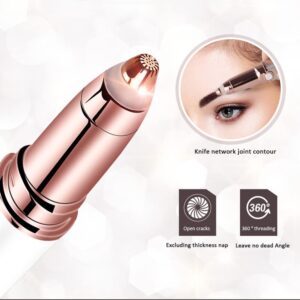 2 in 1 Eyebrow Trimmer Facial Hair Remover Electric Razor for Women Pubic Hair Bikini Shaver Epilator for Face Peach Fuzz Lips Painless Rechargeable Portable