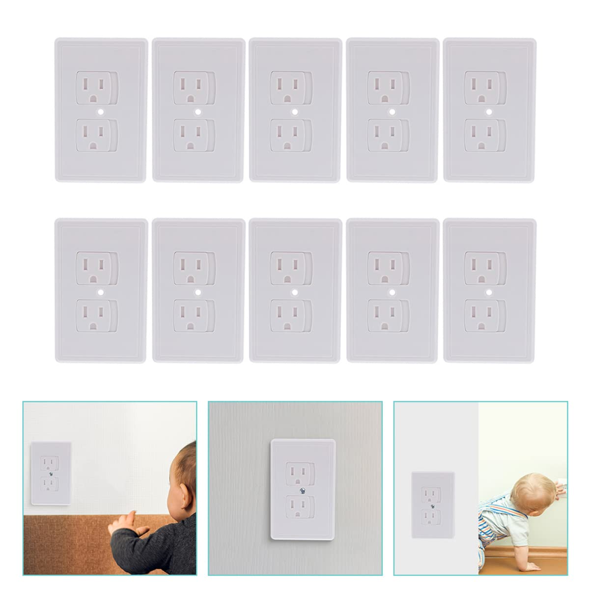 DOITOOL 20pcs Safety Electric Childproof Wall Plugs Socket with Screws Plug Anti Outlet Closing Self- closing Home for Plate Room Protectors Covers Self Protector Use Standard Office