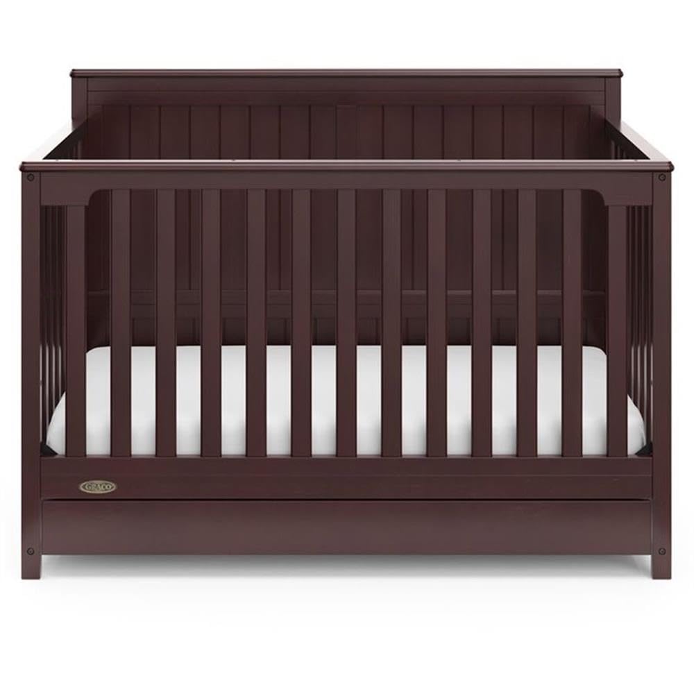 Home Square 2-Piece Set with Convertible Crib & 6 Drawer Dresser in Espresso