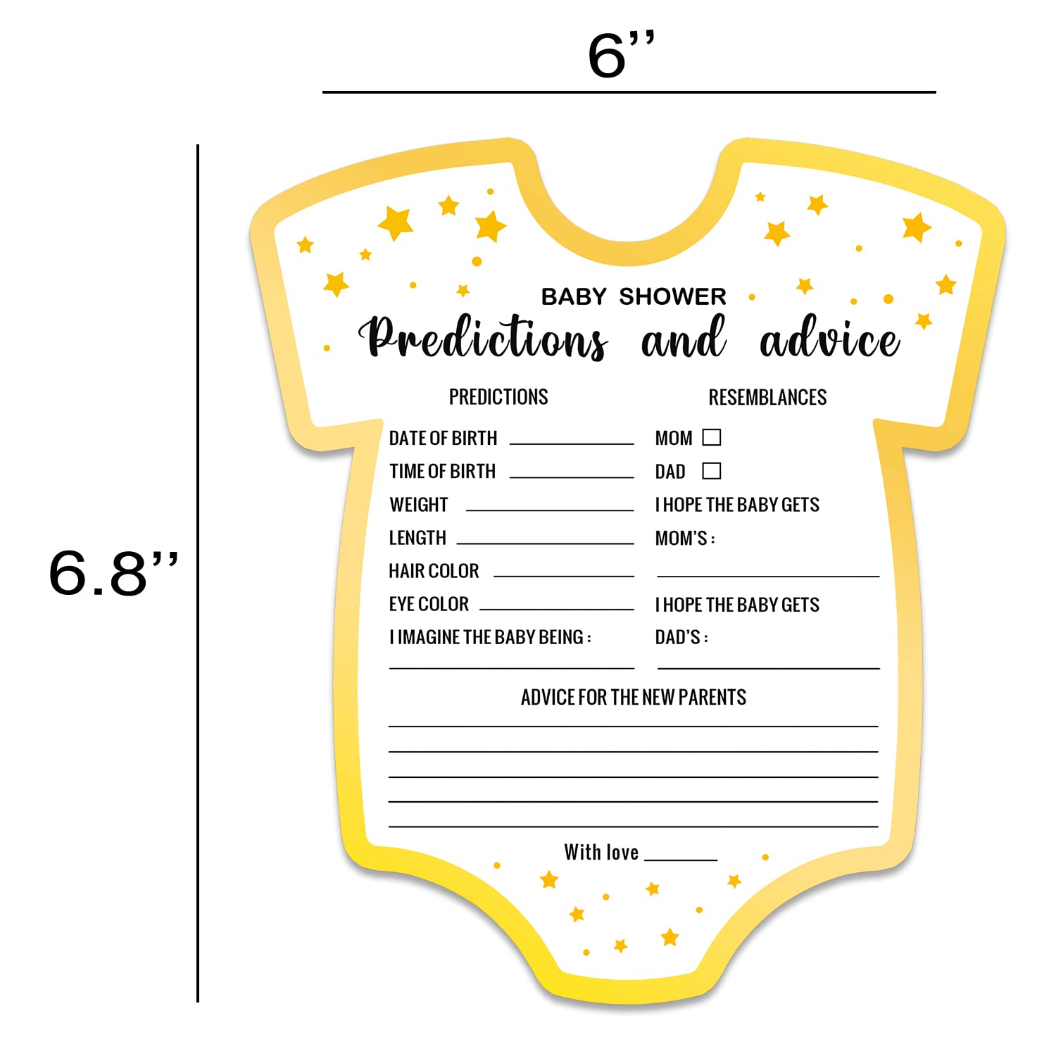 Baby Shower Game, 30 Baby Predictions and Advice, Girl or Boy Babies New Parent Message Advice Book, Gender Neutral Wishes for Baby Cards, Baby Shower Party Games Supplies & Activities