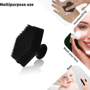 VWMYQ Face Scrubber, Silicone Face Scrubber for Men, Gentle Exfoliator Pad & Massager, Facial Cleansing/Wash Brush - Removes Dead & Dry Skin（Black）