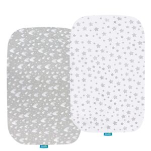 2 Pack Nursing Pillow Cover for Boppy Pillow 100% Cotton & Bassinet Sheets Compatible with Baby Delight Beside Me Dreamer Bassinet, 2 Pack