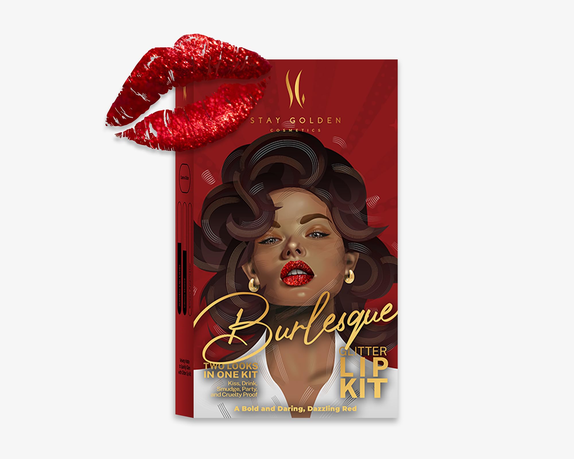 Stay Golden Cosmetics Burlesque Glitter Lip Kit (Red)